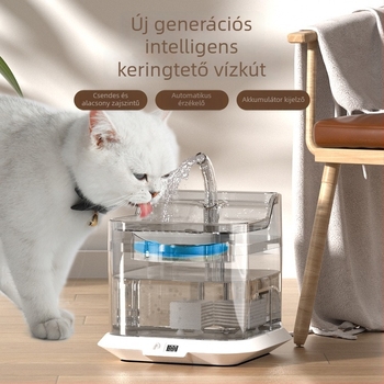 Háziállatok számára intelligens vízforrás, csendes automata itató macskáknak és kistestű kutyáknak, nagy kapacitású, levehető dizájn