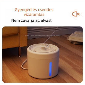 Okos vízadagoló háziállatok számára, csendes működésű, nagy kapacitású körfolyó vízellátás szűrt vízzel, automatikus etetés