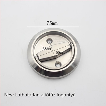 Rejtett ajtófogó rozsdamentes acélból, kör alakú húzógyűrűvel, ideális rejtett ajtókhoz