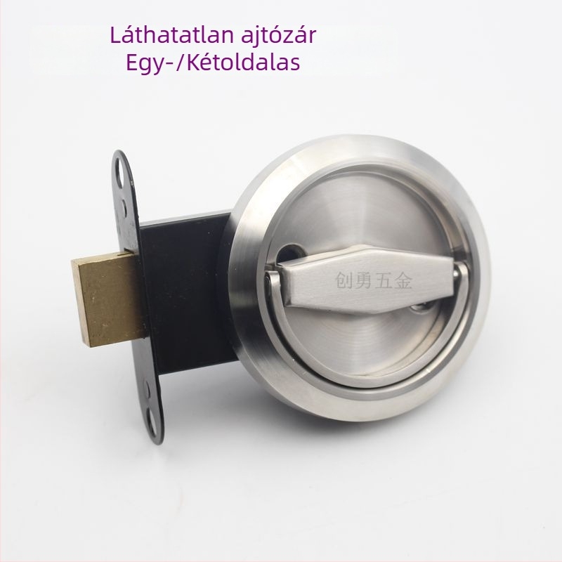 Rejtett ajtófogó rozsdamentes acélból, kör alakú húzógyűrűvel, ideális rejtett ajtókhoz
