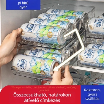 Kétoldalas, gördíthető, összecsukható üdítőital-tároló állvány hűtőhöz és konyhapult mellé