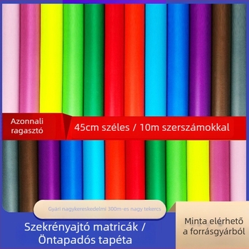 Egyszínű öntapadós PVC-tapéta, nedvességálló, minimalist stílus, hálószoba vagy kollégiumi falhoz
