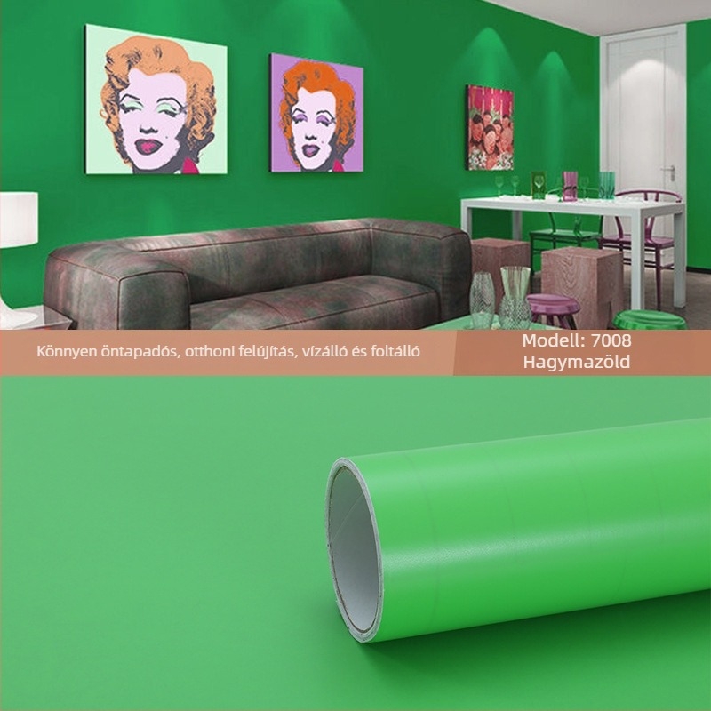 Egyszínű öntapadós PVC-tapéta, nedvességálló, minimalist stílus, hálószoba vagy kollégiumi falhoz