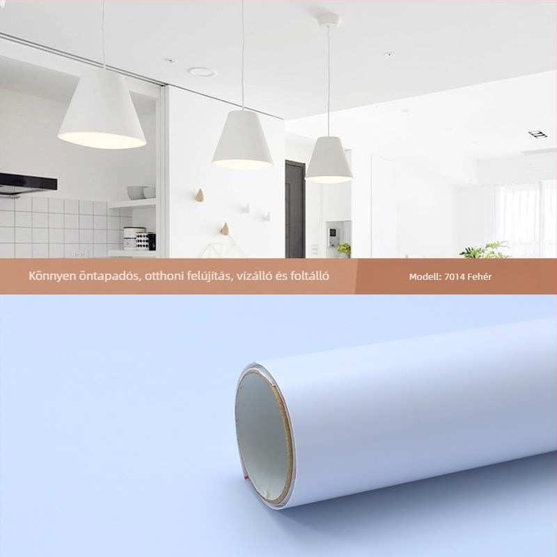 Egyszínű öntapadós PVC-tapéta, nedvességálló, minimalist stílus, hálószoba vagy kollégiumi falhoz