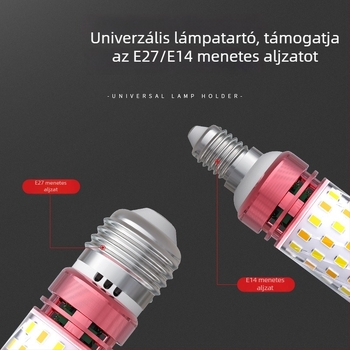 Háztartási LED kukoricaizzó, E27 és E14 foglalat, energiatakarékos, melegfehér háromszínű fény, nagy teljesítményű csillár fényforrás