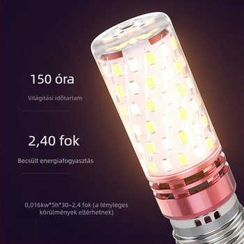 Háztartási LED kukoricaizzó, E27 és E14 foglalat, energiatakarékos, melegfehér háromszínű fény, nagy teljesítményű csillár fényforrás