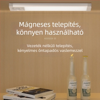Szenzoros szekrényvilágítás mágneses rögzítéssel, három színhőmérséklet, vezeték nélküli, öntapadó hosszú LED-szalag
