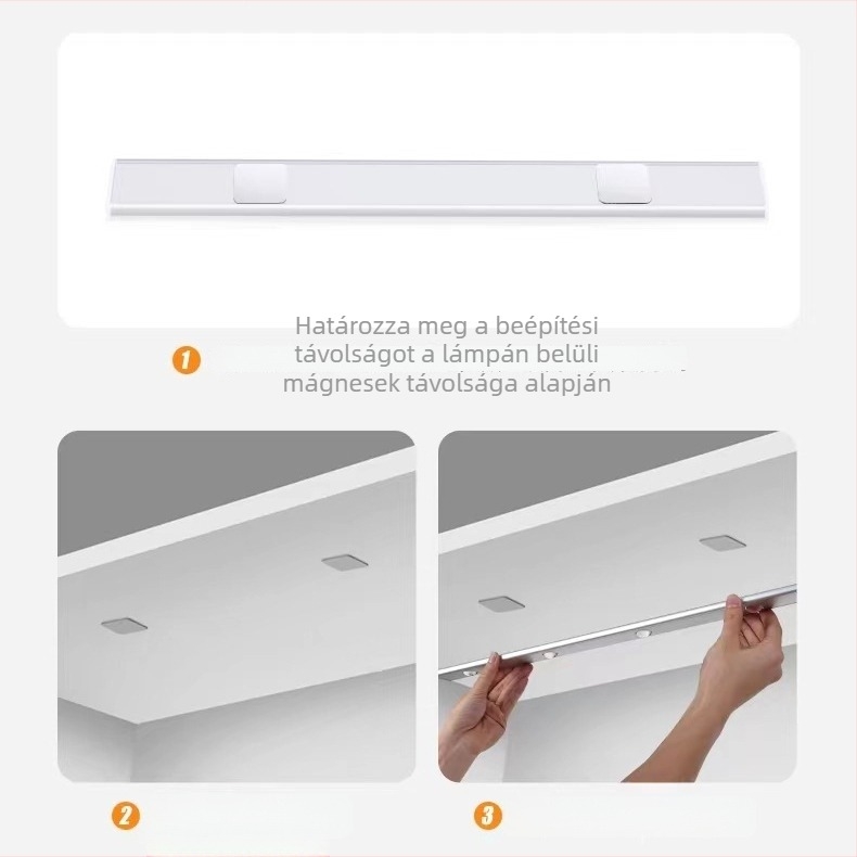 Vezeték nélküli szenzoros éjszakai fény Cat-Eye hullámzó dizájnnal, előszoba, folyosó és szekrény megvilágítására