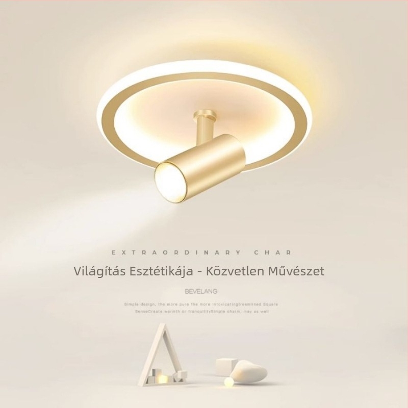 Bejárati előcsarnok és folyosó mozgásérzékelős mennyezeti lámpa, modern minimalist LED világítás, felületre szerelt forgó spotlámpa