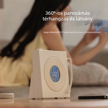 Vezeték nélküli Bluetooth hangszóró asztali dísz, retro vinil dizájn, kiváló hangzás és fehér zaj
