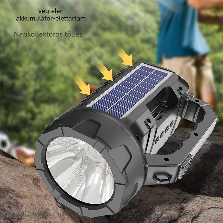Kültéri Bluetooth hangszóró TF-kártyával, napelemes, kreatív többfunkciós zseblámpa, hordozható hangszóró