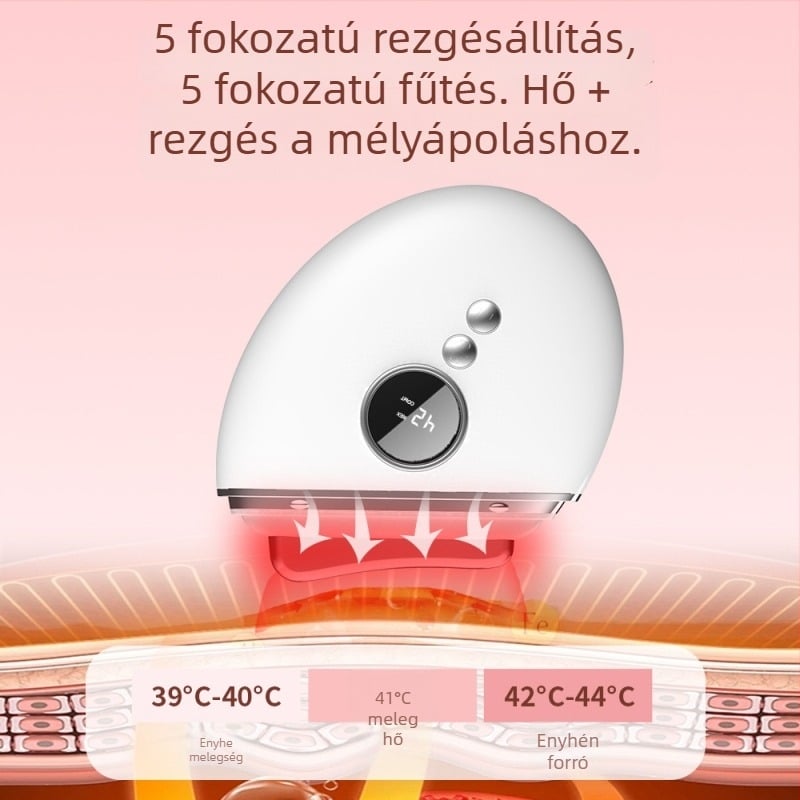 Otthoni szépségápolási eszköz gua sha masszírozó arc- és nyak számára, vörös és kék fényterápiával, rezgő masszázs