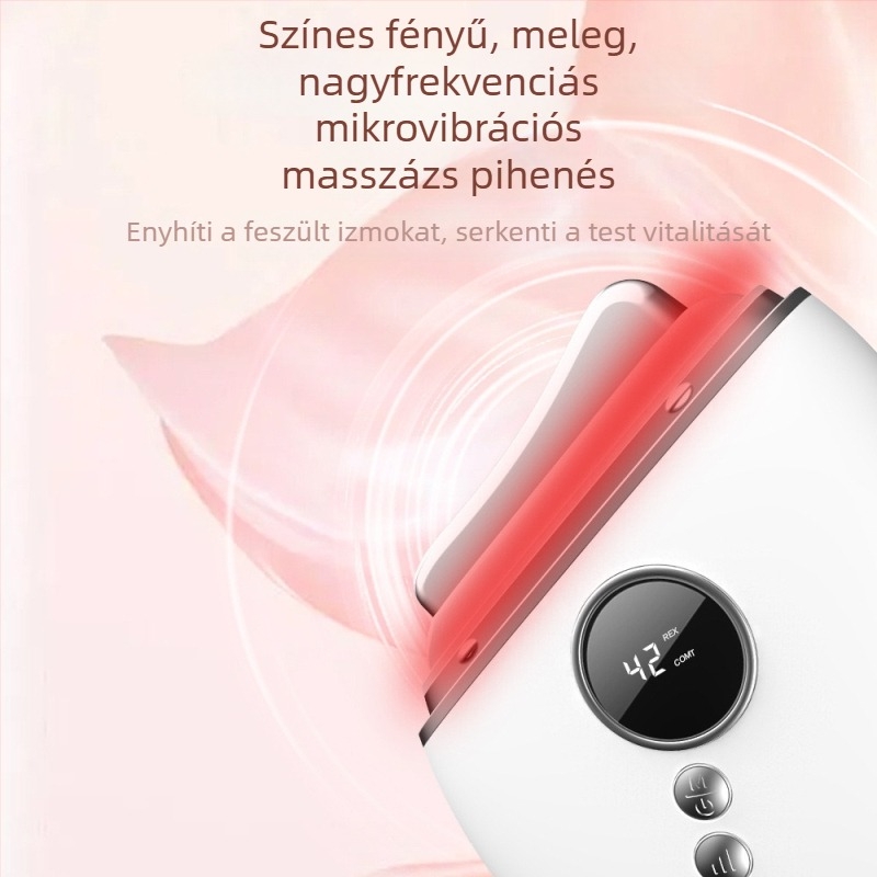 Otthoni szépségápolási eszköz gua sha masszírozó arc- és nyak számára, vörös és kék fényterápiával, rezgő masszázs