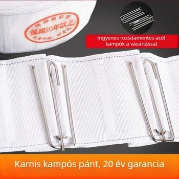 Függönyzsinór és kampók, fehér textilcsíkok, függöny kiegészítők, gépi mosásra alkalmas vastagított textilszalagok, textil végek