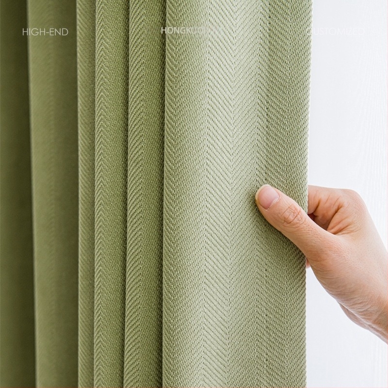Vörös széles török Jacquard Chenille blackout függöny herringbone mintával, vastag sötétítés a hálószoba és a nappali számára