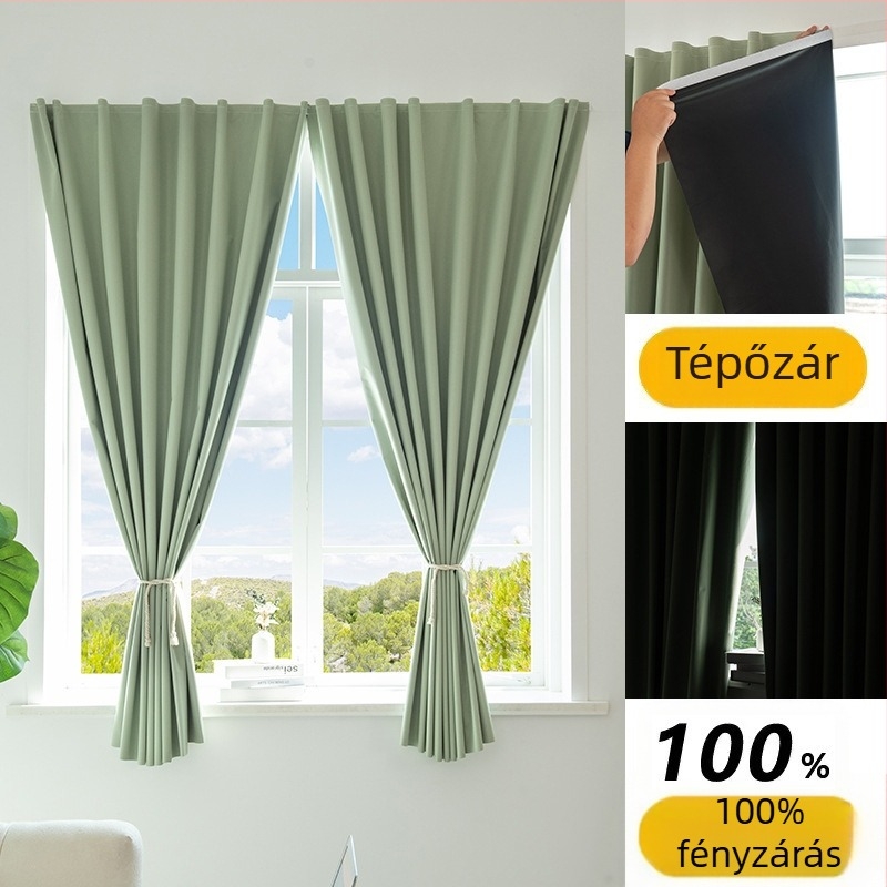 Nappali hátterének függöny Velcro-vel, lyukmentes, több mint 90% teljes sötétség, modern minimalist stílus