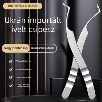 Szempilla-hosszabbító csipesz készlet – antistatikus, arany tollú, Főnix-stílus, hercegnő
