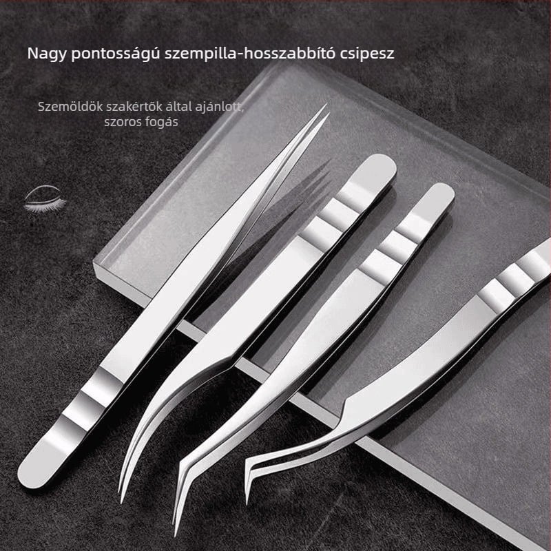 Szempilla-hosszabbító csipesz készlet – antistatikus, arany tollú, Főnix-stílus, hercegnő
