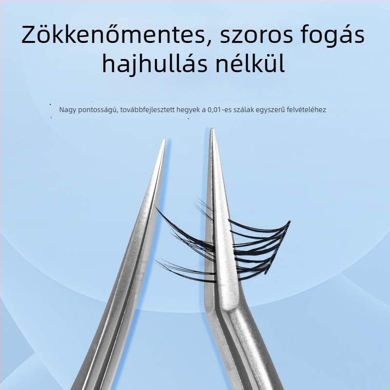 Kínai stílusú, magas precíziós szempilla csipesz ukrán graft-klippel, arany tollas klipek a szempillaművészeknek, delfin csipesz