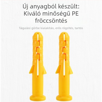 Sárga PE expanziós csövek készlete: 6x30 mm, 8x60 mm, 10x80 mm, gumidugóval