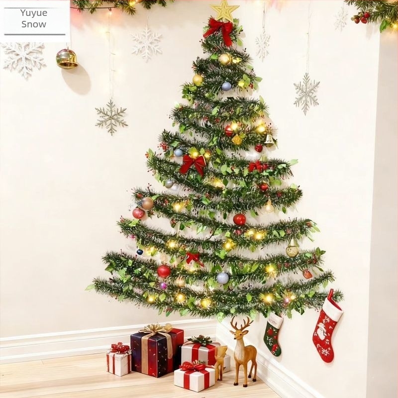 DIY sarokkarácsonyfa anyagkészlet üvegablakos kirakatdíszítéshez – szcenikai dekoráció