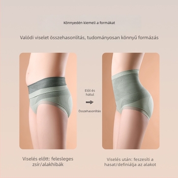 BONAS női magas derekú fehérnemű a has formázására és a csípő emelésére, antibakteriális pamut belső, háromdimenziós formázás, plusz méretek