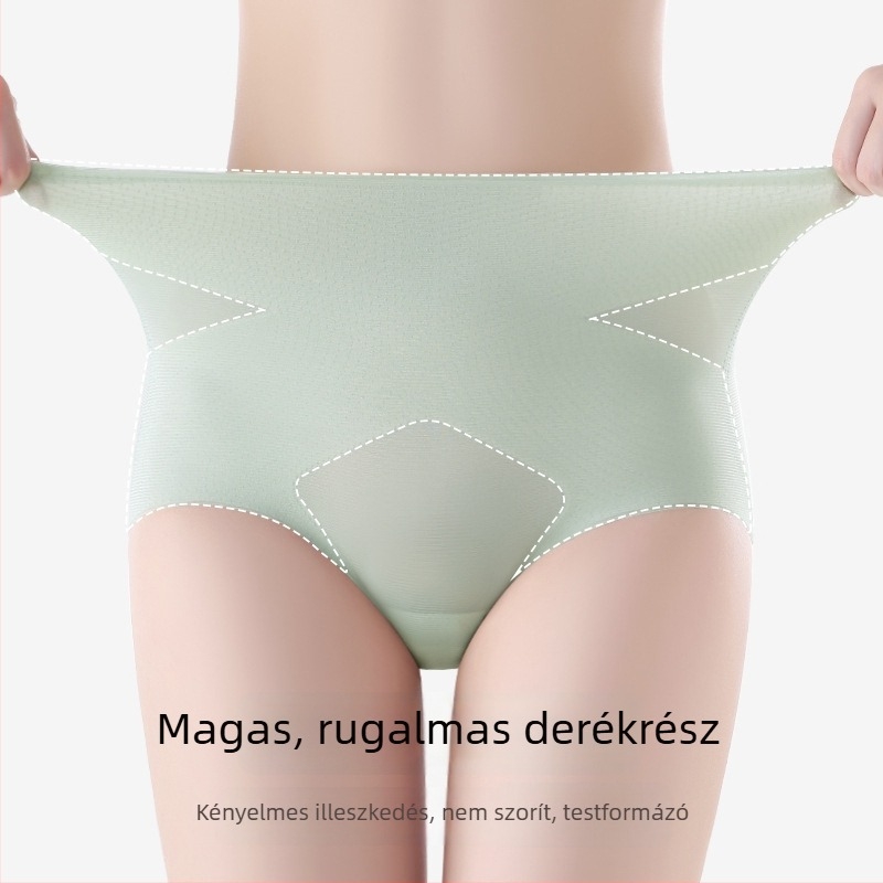 Női magas derékú alsónemű a haskörfogat formálásához és a fenék emeléséhez, légáteresztő Ice Silk anyag, belső mulberry selyem bélés, antibakteriális, vékony, plusz méret