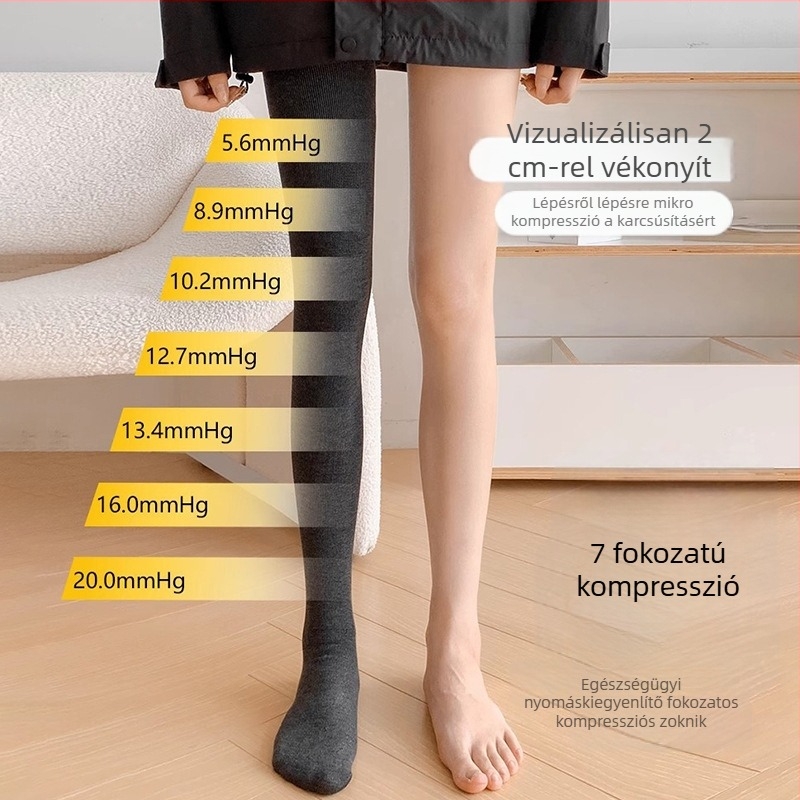 Női függőleges csíkos harisnyanadrág, lábfejig érő, vastag pamutból fleece béleléssel, bordázott mintázat, egy darabos meleg