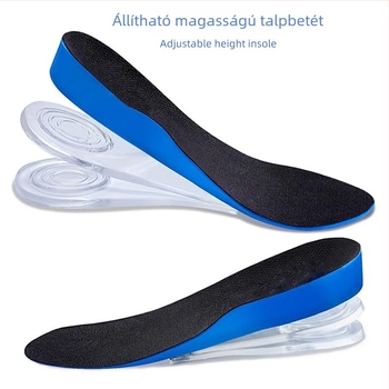 Uniszex állítható láthatatlan magasságot növelő talpbetét, PU puha alap, izzadságfelszívó és szagtalanító, fél talpbetét
