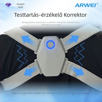 Intelligens testtartás-korrekciós eszköz hátsó rezgéses figyelmeztetéssel, diákoknak, állítható és kényelmes, 101-es modell