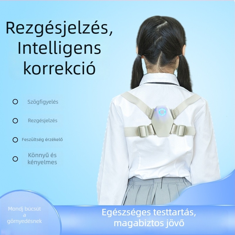 Intelligens testtartás-korrekciós eszköz hátsó rezgéses figyelmeztetéssel, diákoknak, állítható és kényelmes, 101-es modell