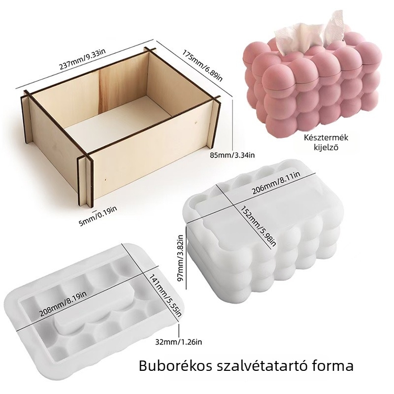 DIY szilikonból készült szalvétatartó doboz formája tároláshoz
