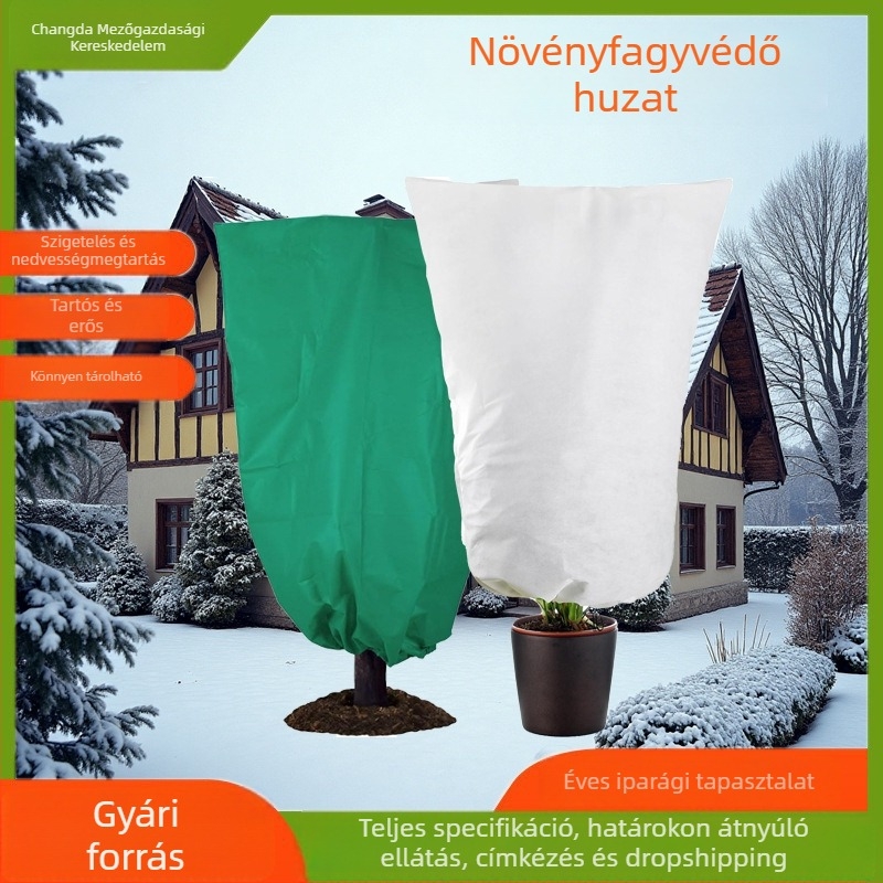 Neme szövött polipropilén növényvédő takaró cipzárral, téli fagy elleni védelem és hőszigetelés
