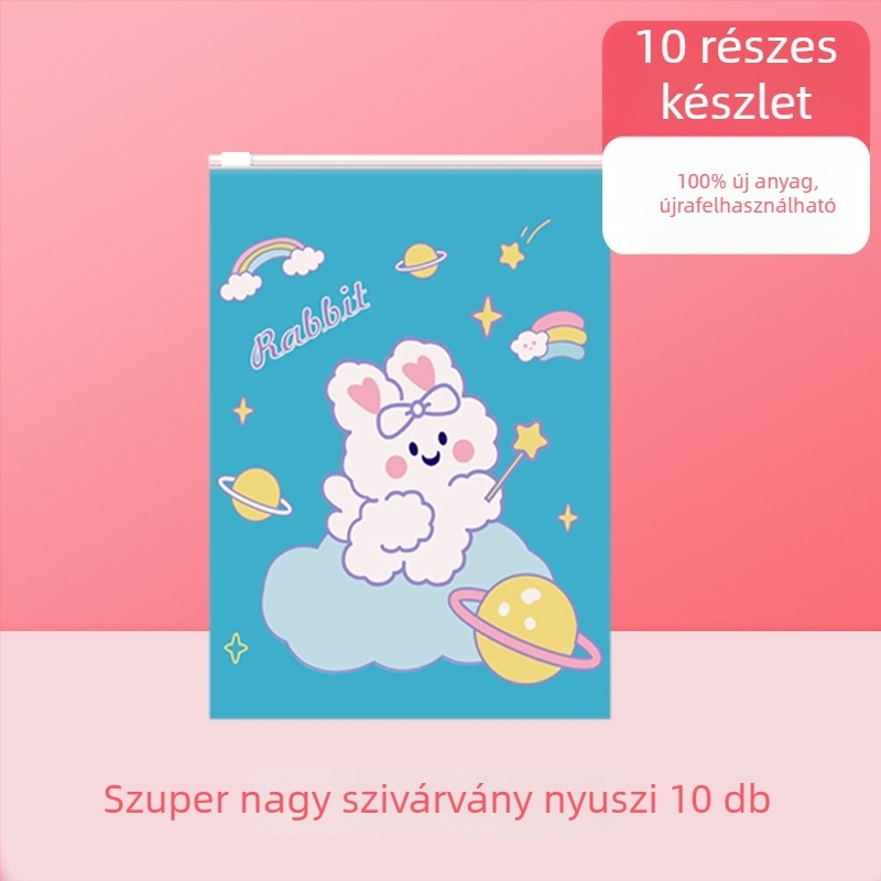 Utazó tároló táska kocka alakú – ruhák, cipők és kozmetikai kellékek számára, zárható, aranyos rajzfilm-stílus