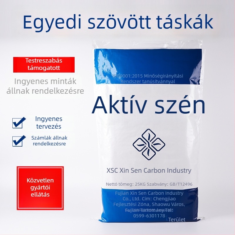 Színes nyomtatású laminált, kétszintes szövött etetőzsákok szeleppel; egyedi gyártású műtrágya- és állateledelzsákok