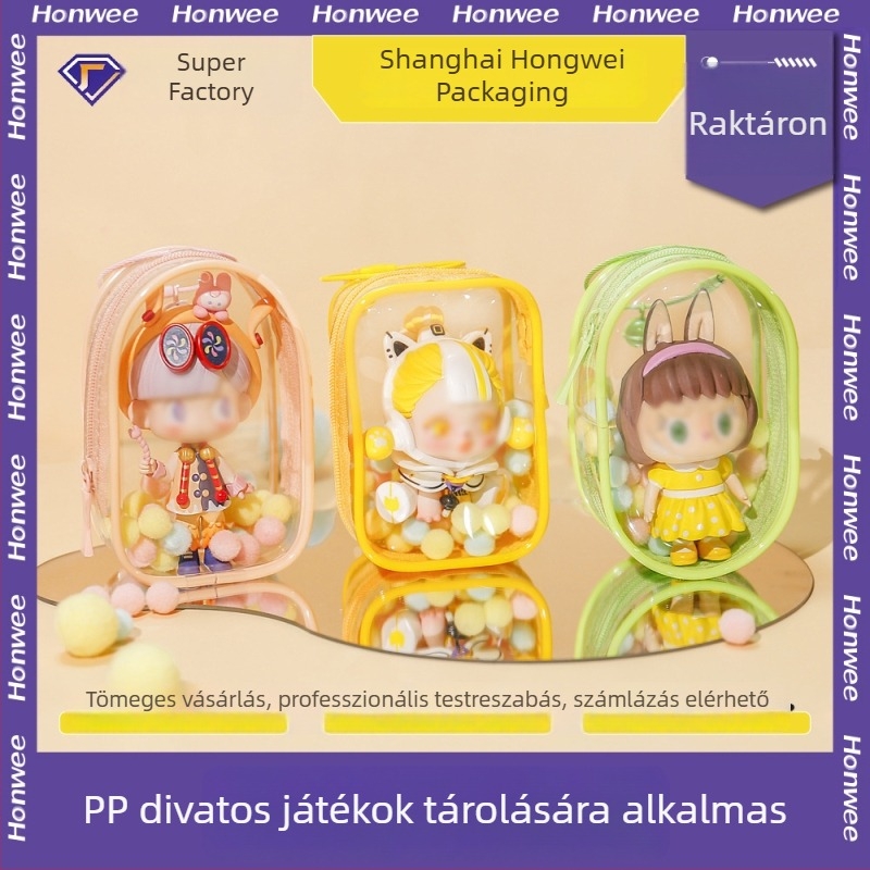 Átlátszó PVC-kocka tároló táska kijelző funkcióval, többfunkciós utazási rendező