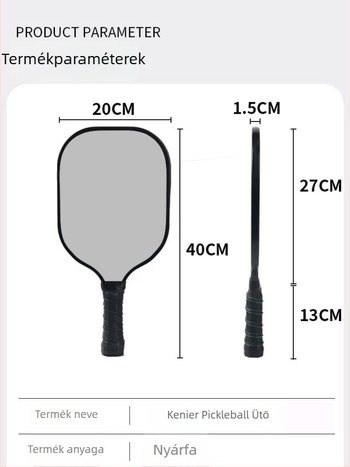 Felnőtt pickleball ütő üvegszálas anyagból, beltéri és kültéri használatra, testreszabható