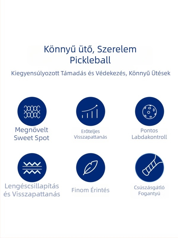 Felnőtt pickleball ütő üvegszálas anyagból, beltéri és kültéri használatra, testreszabható