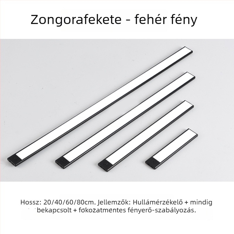 Vezeték nélküli, öntapadó intelligens szekrénylámpa kéz‑ vagy mozdulat‑érzékelővel, konyha, íróasztal és hálószoba – LED éjszakai világítás mágneses csíkkal, újratölthető