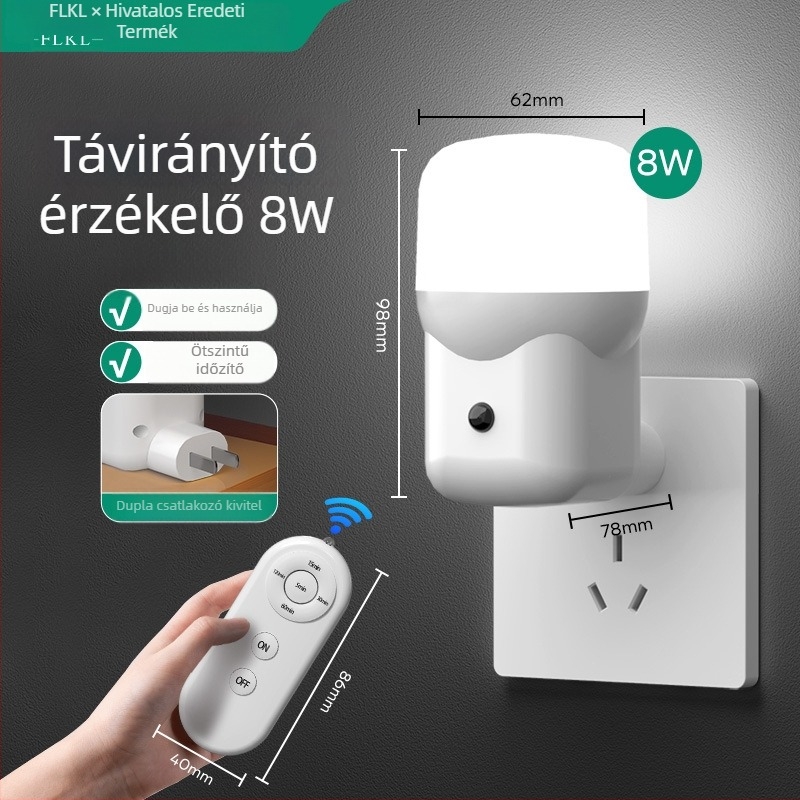 Csatlakoztatható LED-szenzoros éjszakai fény hálószobához és előszobához, lágy fény a baba etetéséhez, ágy melletti lámpa
