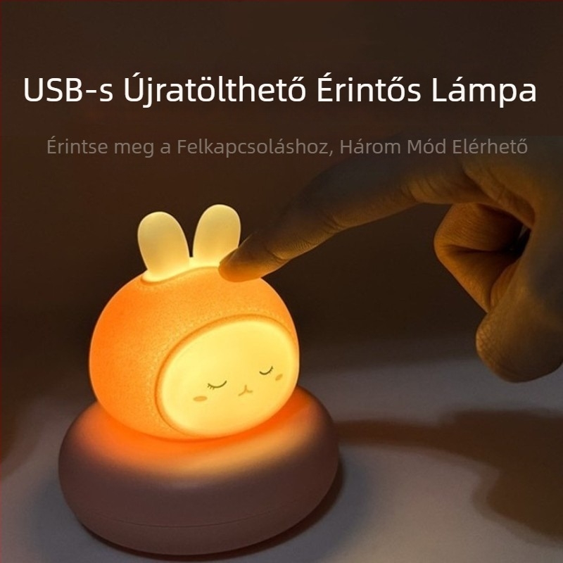 Cuki háziállat éjszakai lámpa USB töltéssel, asztali érintő lámpa a hálószoba és az éjszakai etetéshez