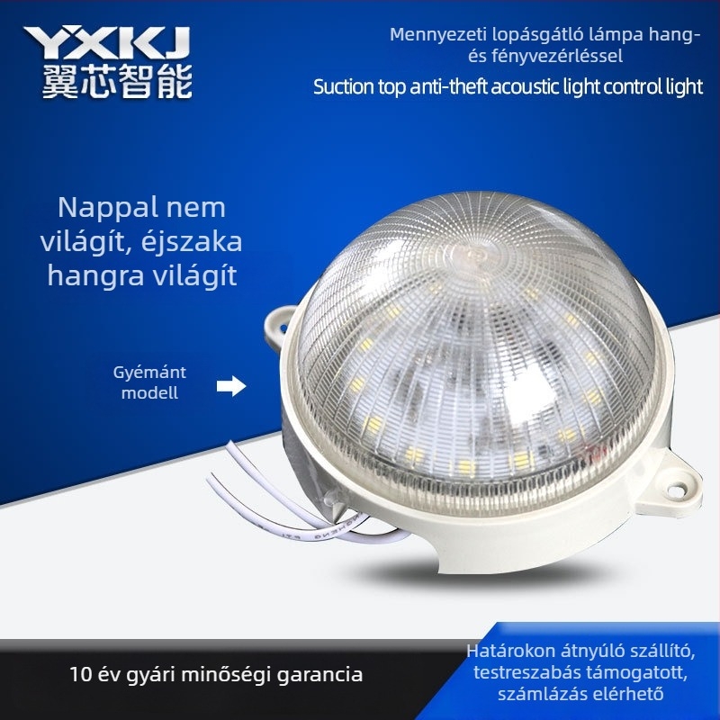 LED mennyezeti lámpa radarérzékelővel és hang- és fényvezérléssel, intelligens késleltetés, folyosókhoz ingatlanoknál