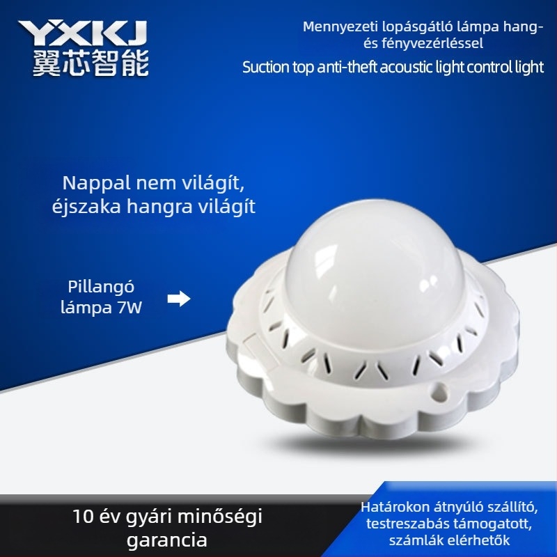 LED mennyezeti lámpa radarérzékelővel és hang- és fényvezérléssel, intelligens késleltetés, folyosókhoz ingatlanoknál