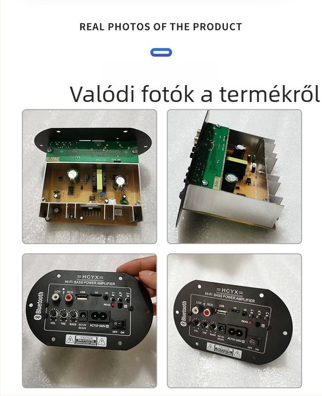 Cilindrikus Bluetooth erősítő tábla subwooferhez, otthoni és autóhasználatra, 6/8/10 hüvelyk, 12V/24V/220V, audió alaplap
