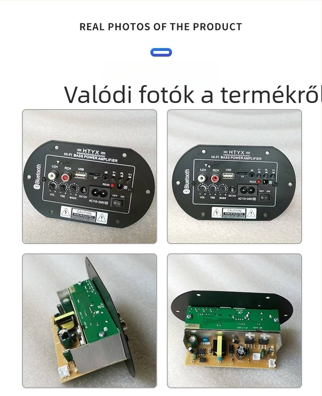 Cilindrikus Bluetooth erősítő tábla subwooferhez, otthoni és autóhasználatra, 6/8/10 hüvelyk, 12V/24V/220V, audió alaplap