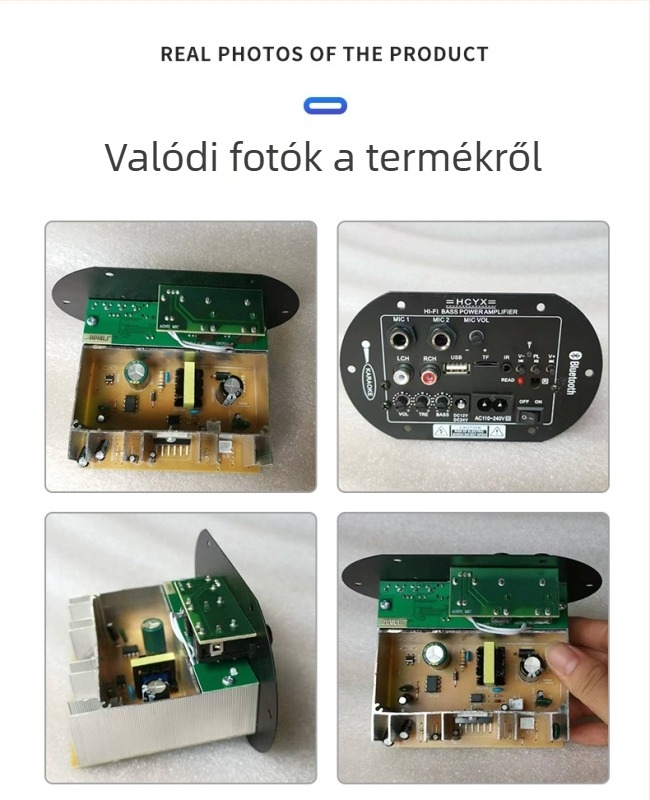 Cilindrikus Bluetooth erősítő tábla subwooferhez, otthoni és autóhasználatra, 6/8/10 hüvelyk, 12V/24V/220V, audió alaplap