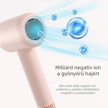 Lapátok nélküli hajszárító negatív ionokkal, intelligens hőmérsékletszabályozás, 1600 W, 220 V, két légáram, hideg/forró levegő
