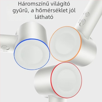 Lapátok nélküli hajszárító negatív ionokkal, intelligens hőmérsékletszabályozás, 1600 W, 220 V, két légáram, hideg/forró levegő