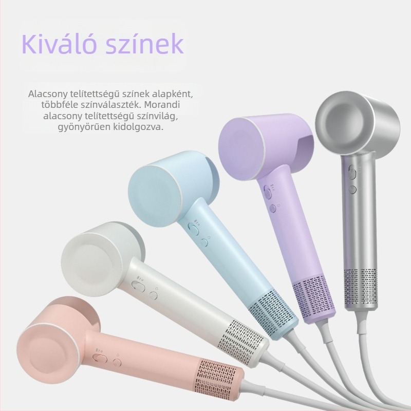 Lapátok nélküli hajszárító negatív ionokkal, intelligens hőmérsékletszabályozás, 1600 W, 220 V, két légáram, hideg/forró levegő