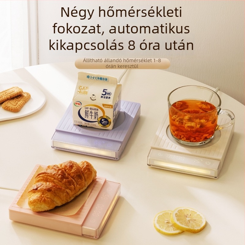 Érintéses poháralátét melegítő, négy ütemű időzítővel, kerámia pohármelegítő